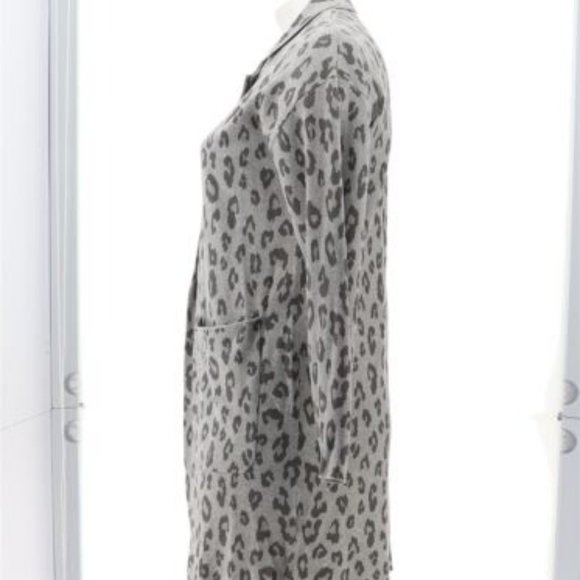 NWT G BY GIULIANA JACQUARD SWEATER KNIT DUSTER CARDIGAN GRAY LEOPARD XS - Picture 3 of 12
